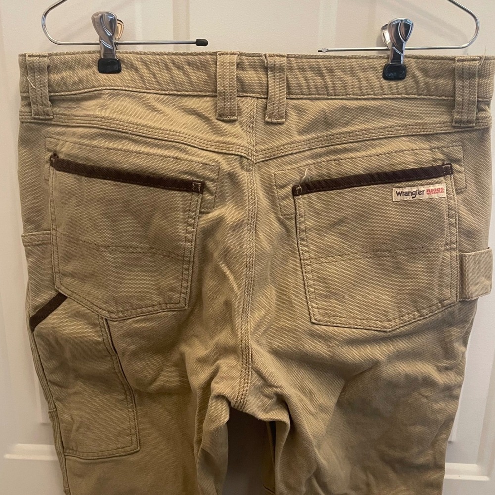Wrangler Riggs Workwear 14X31 Tan Canvas Carpenter Pants Reinforced Knee